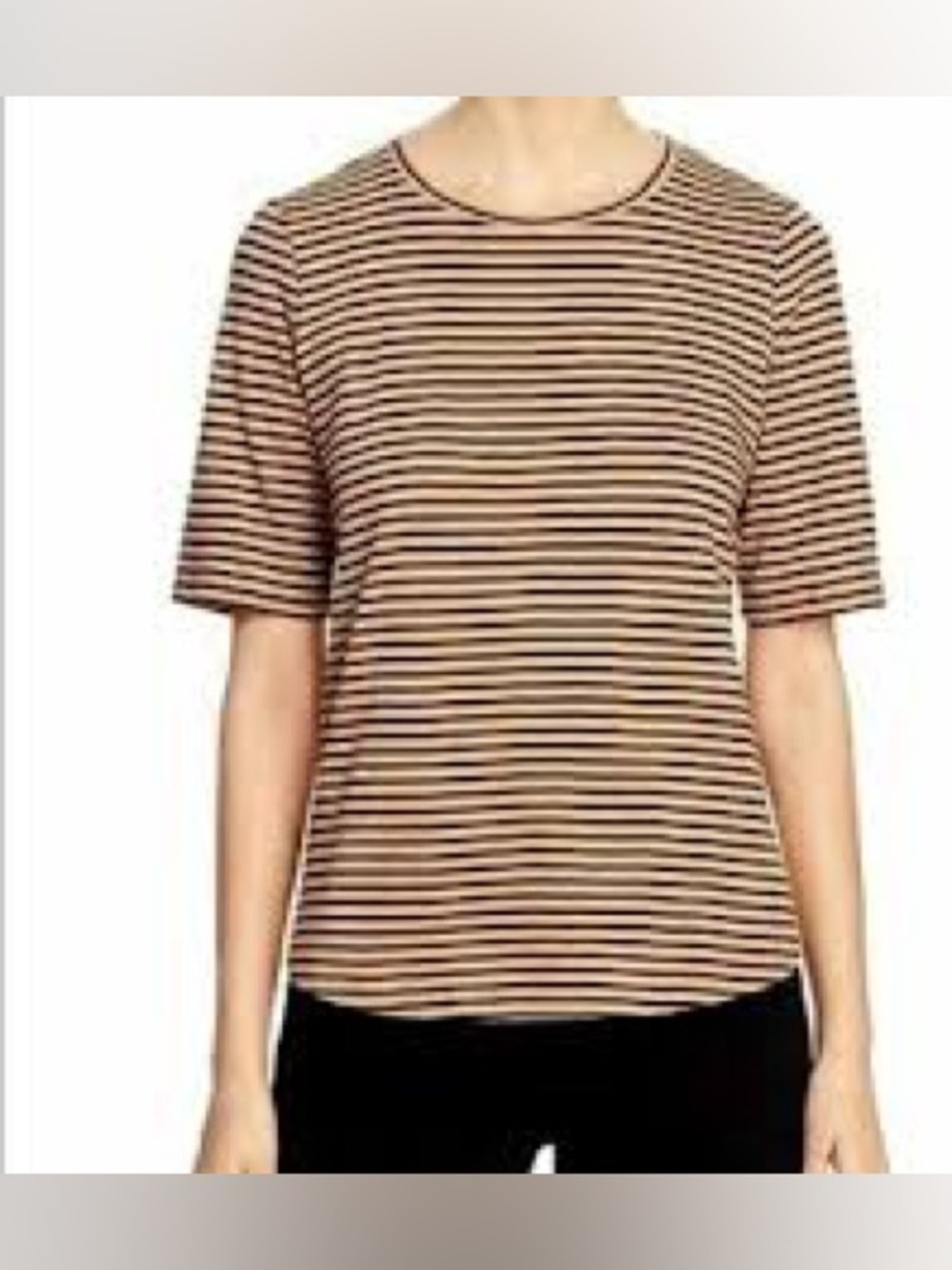 Eileen Fisher organic cotton Striped Short-Sleeve Tee size small